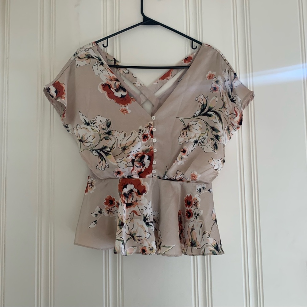 Floral Blouse Peplum Size S